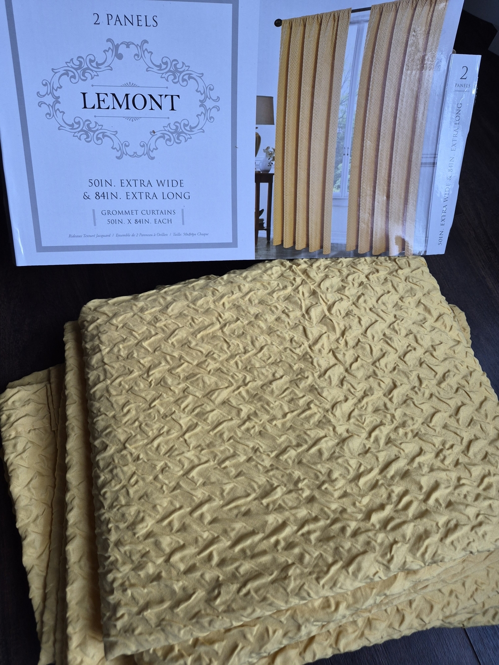 Lemont Textured Grommet Window Panels - Yellow